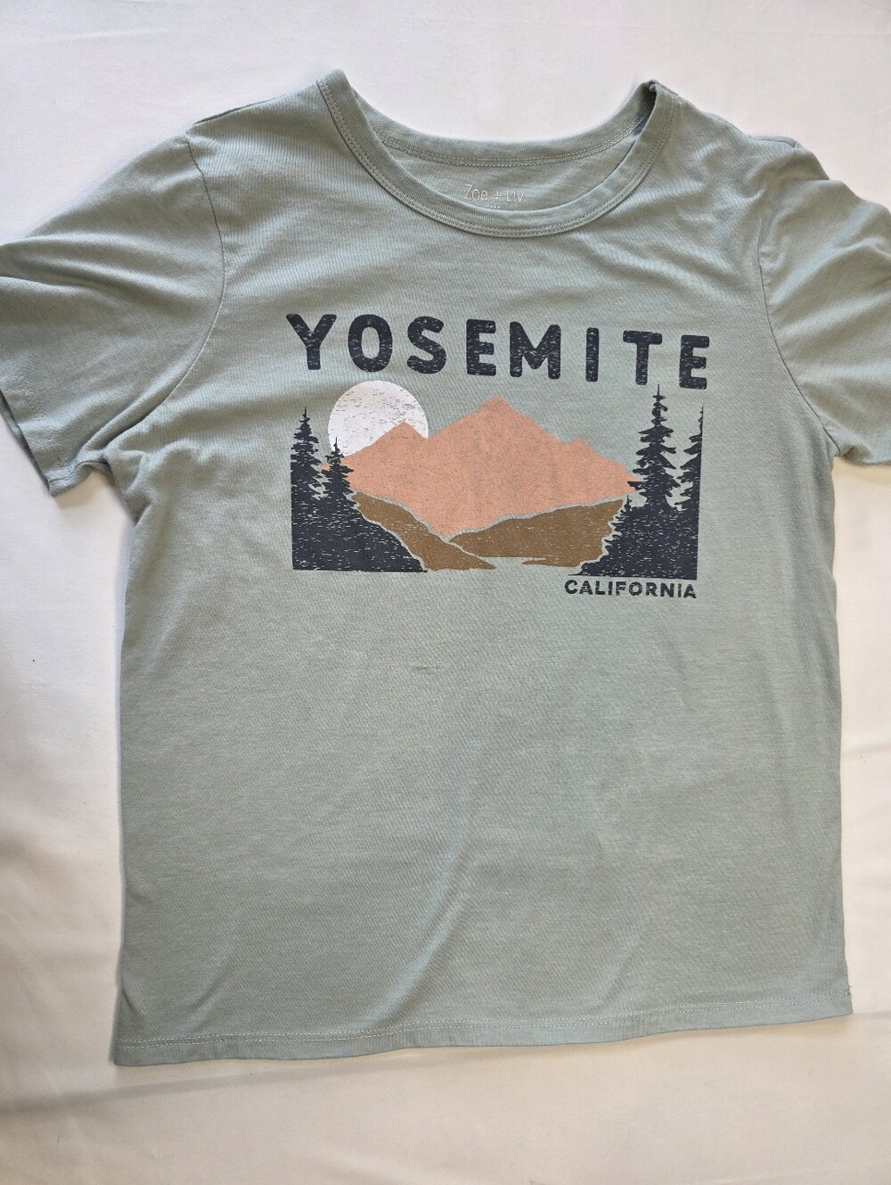 Zoe + Liv Yosemite California Graphic Tee Sage Green M